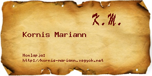 Kornis Mariann névjegykártya